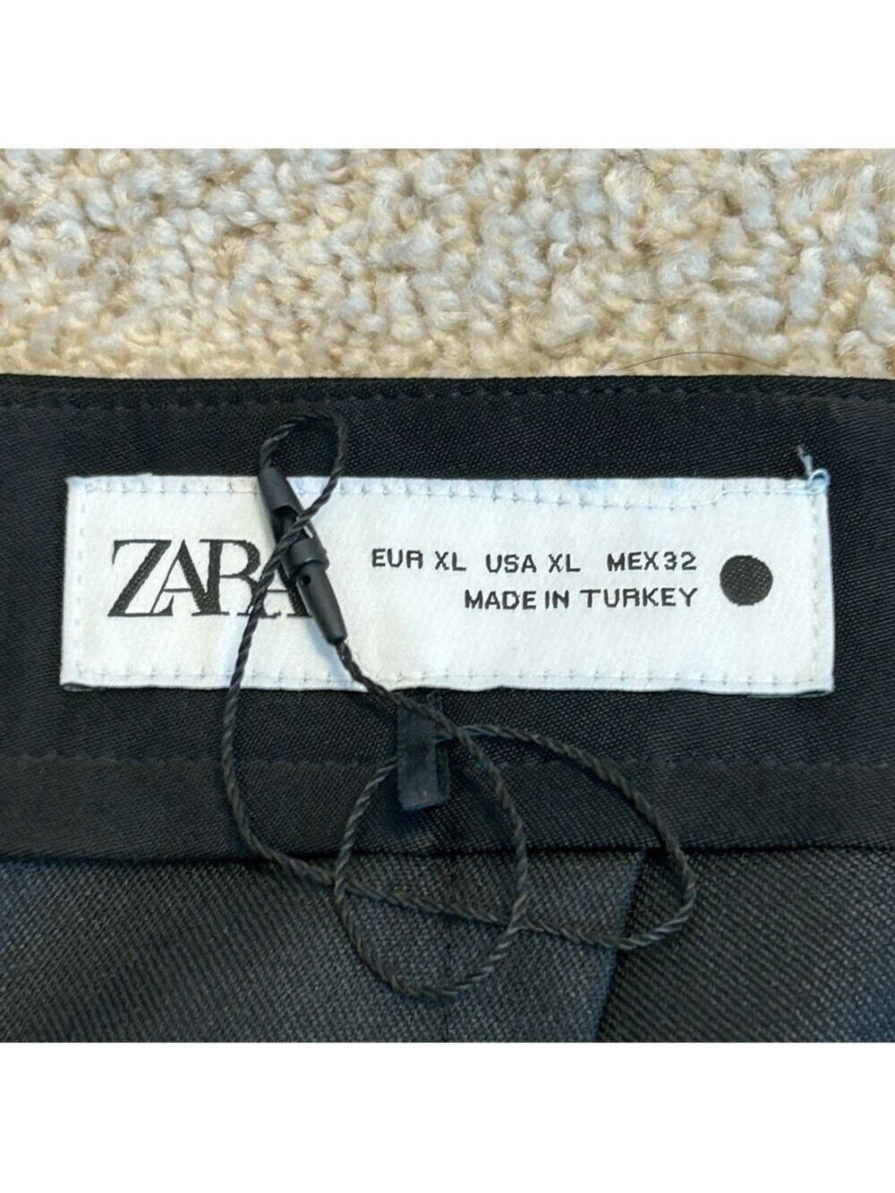 Zara Inside Out Tailored Trouser Dress Pants High Waisted Straight Leg Black XL - Picture 11 of 16